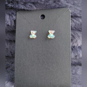 Mini Shimmery Orange Gummy Bear Resin Stud Earrings